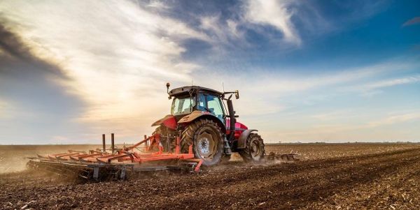 Tractor working in a field