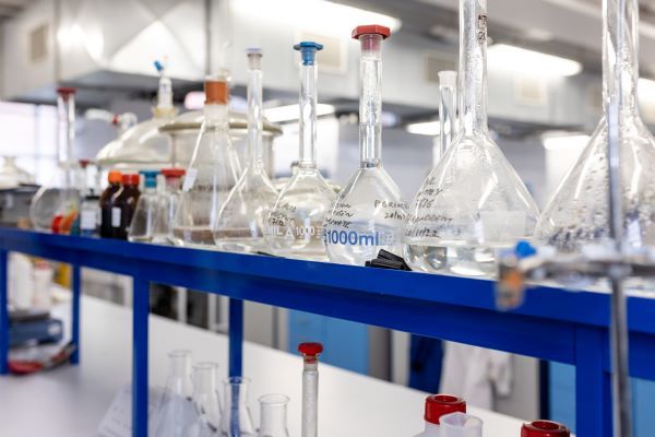 LITAC laboratory showing a row of test tubes