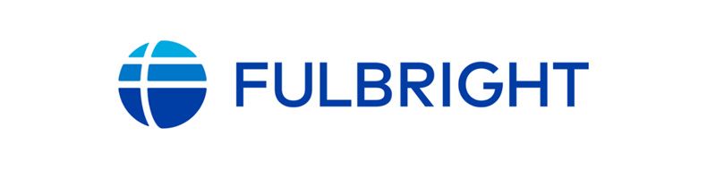 Fulbright scholarships logo, which features a globe with the letter F in the centre.