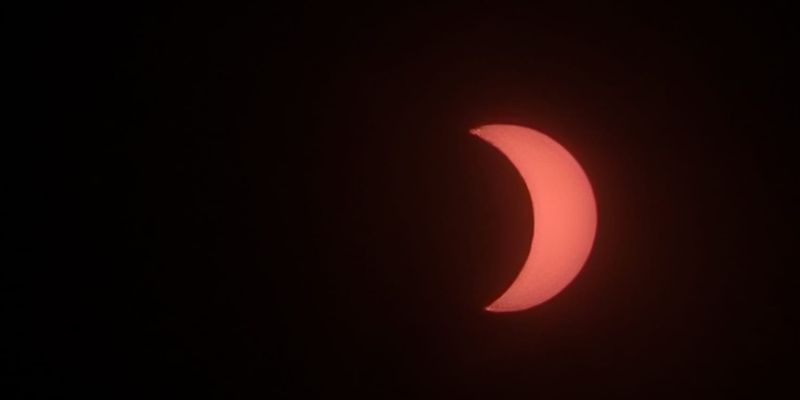 An image of the partial solar eclipse