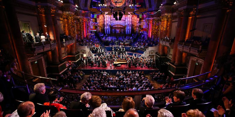 Leeds International Piano Competition: An orchestra on stage with the audience sat in front of them.