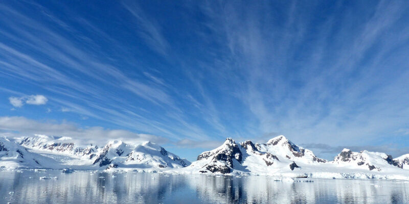 Antarctica landscape with skyline.
