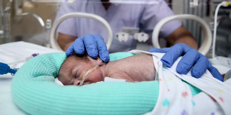 Baby in a neonatal clinic in Bradford