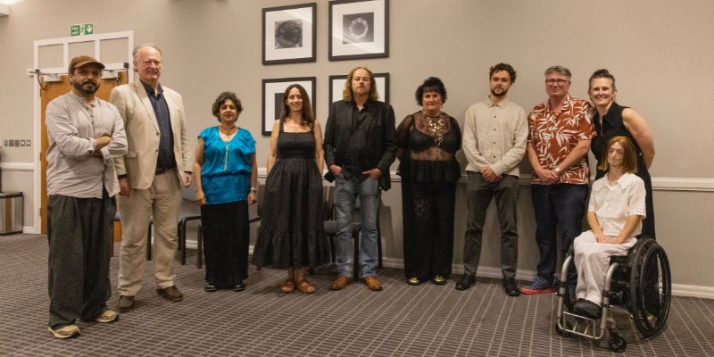 Group photo showing the shortlisted poets and judges