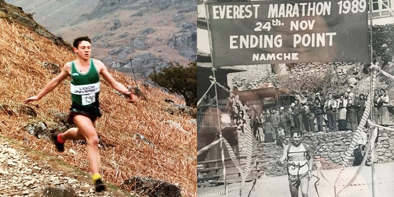 Two images of Jack Maitland running in different racing events
