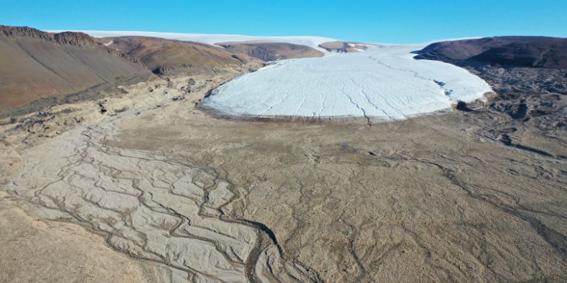 A proglacial area of the Fan Glacier at Qaanaaq in north west Greenland