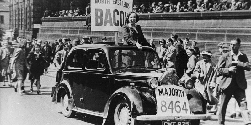 Alice Bacon celebrates her General Election victory in Leeds in 1945. Picture: The Yorkshire Post