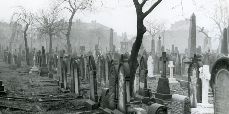 Leeds General Cemetery, pictured in 1962 (ref: MS 421/6/1/5), Special Collections, University of Leeds 