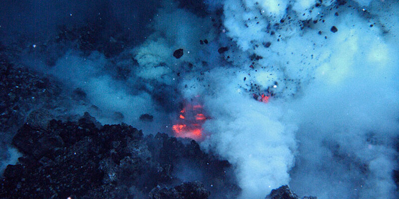 The West Mato volcano erupting underwater.