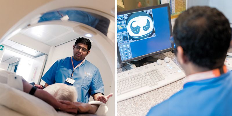 Patient in a CT scanner