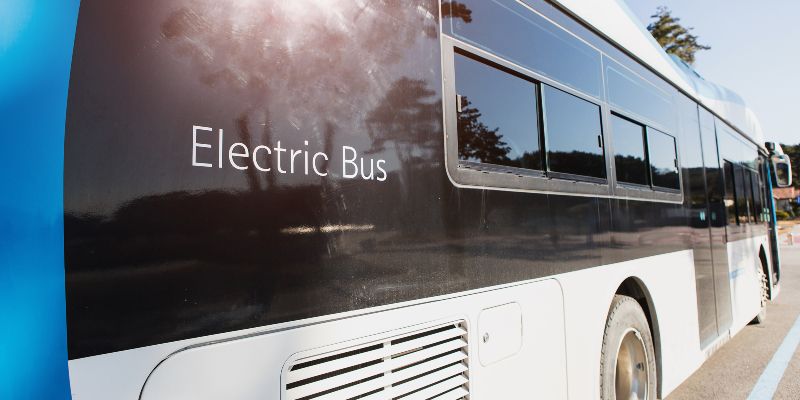 A side view of an electric bus