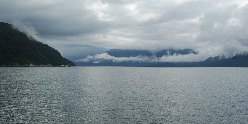 Reloncavi fjord, at the northern end of Chilean Patagonia, looking towards the Andes