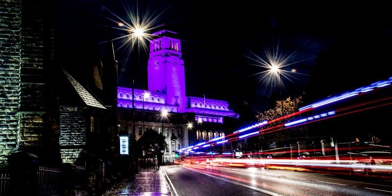 Road to Parkinson at night