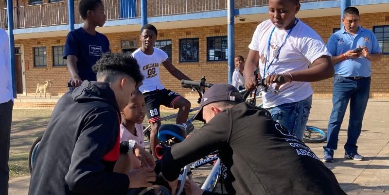 Youngsters learn how to repair and maintain bikes