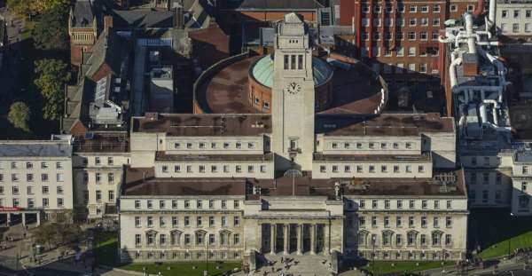 Aerial photography of Parkinson building and campus