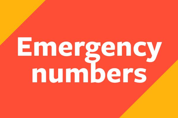 Emergency numbers graphic