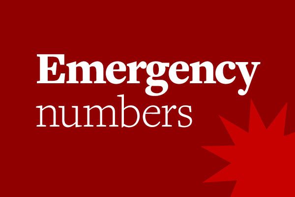 Graphic of a star which reads: "Emergency Numbers"