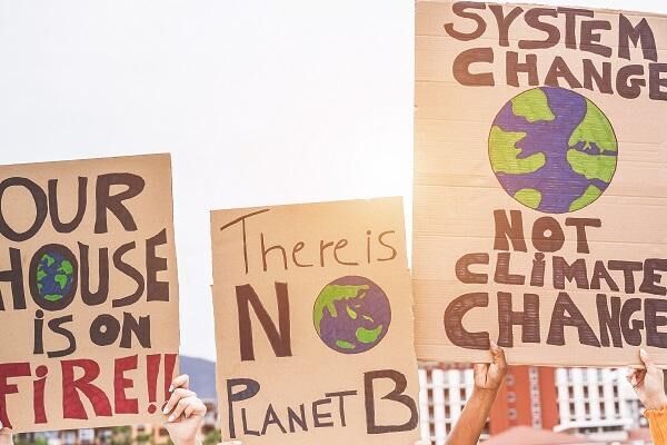 People protesting for action on climate change