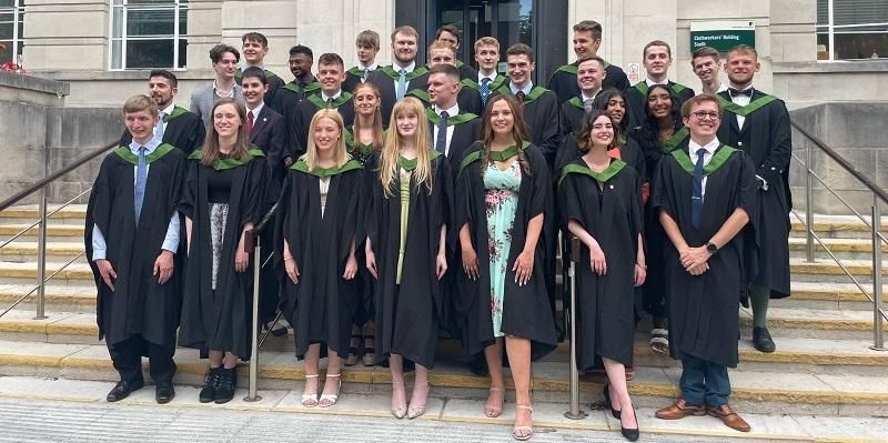 PwC degree apprentices on their graduation day