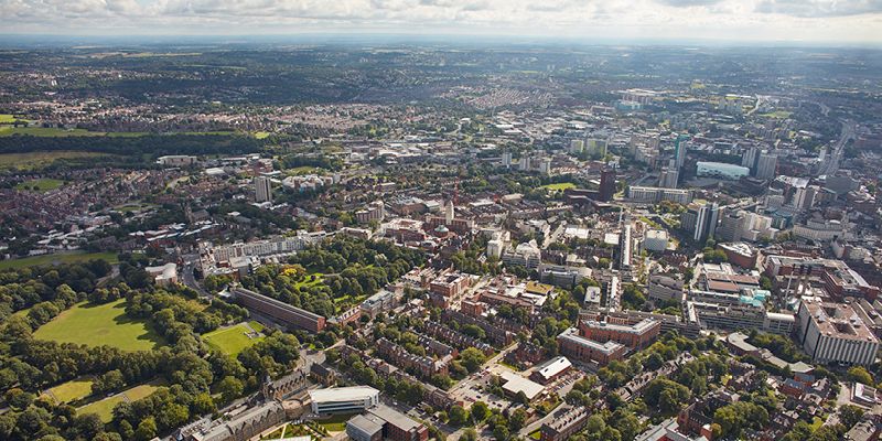 Aerial view of Leeds City Region
