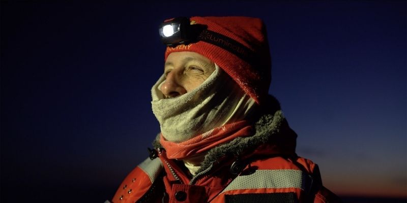 Professor Ian Brooks in a polar landscape
