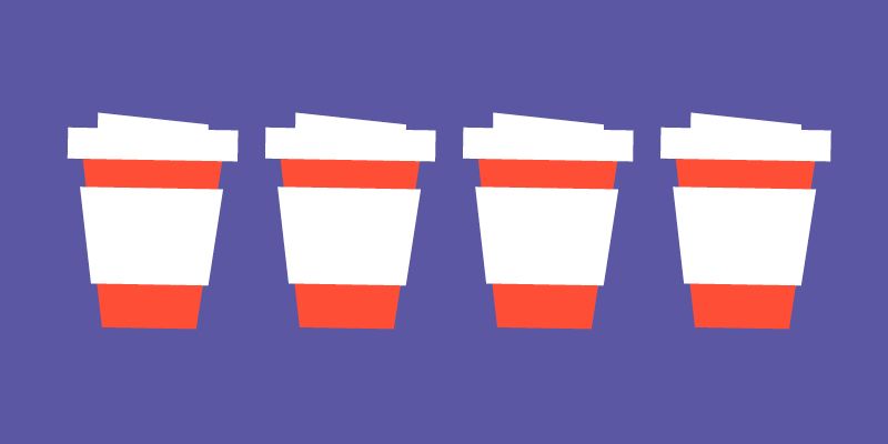 four coffee cups