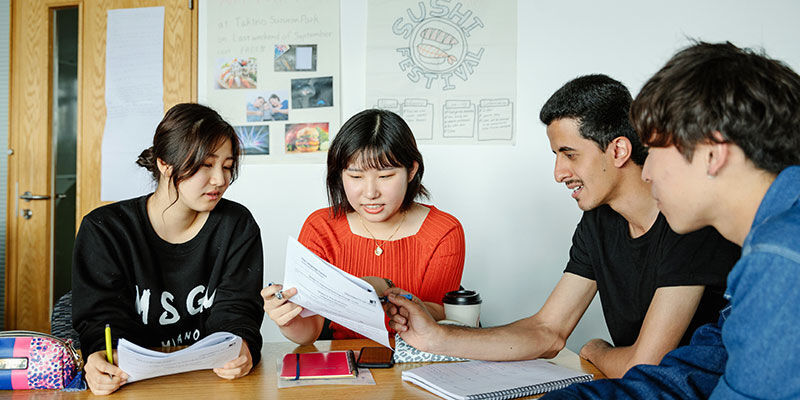A group of students taking part in a General English class