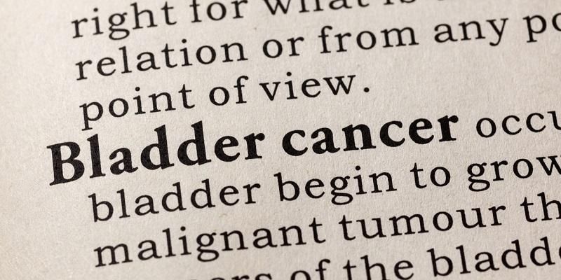 Image shows a dictionary definition of 'bladder cancer'.
