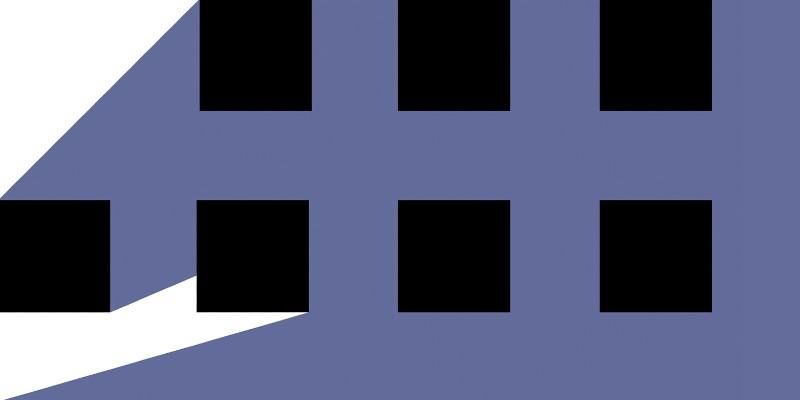 A graphic of 7 blocks on a purple and white background.