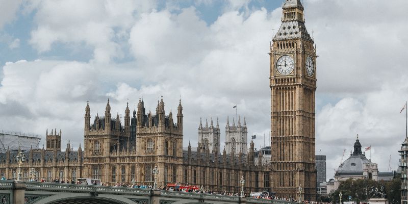 Big Ben and the Houses of Parliament in London. 
Picture free to use via Marcin Nowak/Unsplash.com