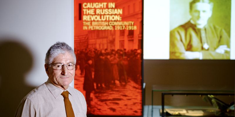 Curator Richard Davies pictured in exhibition